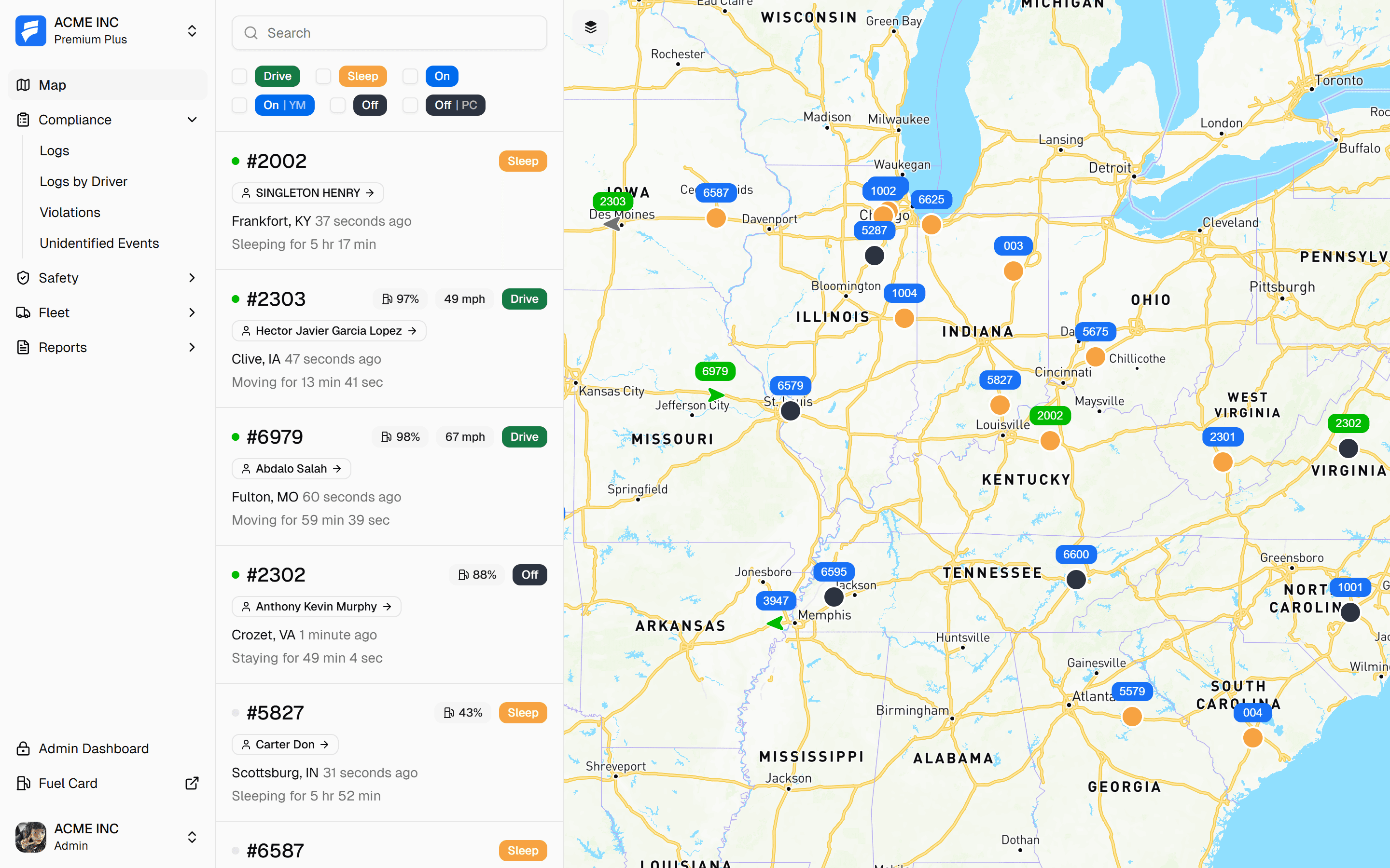 See your fleet in real time