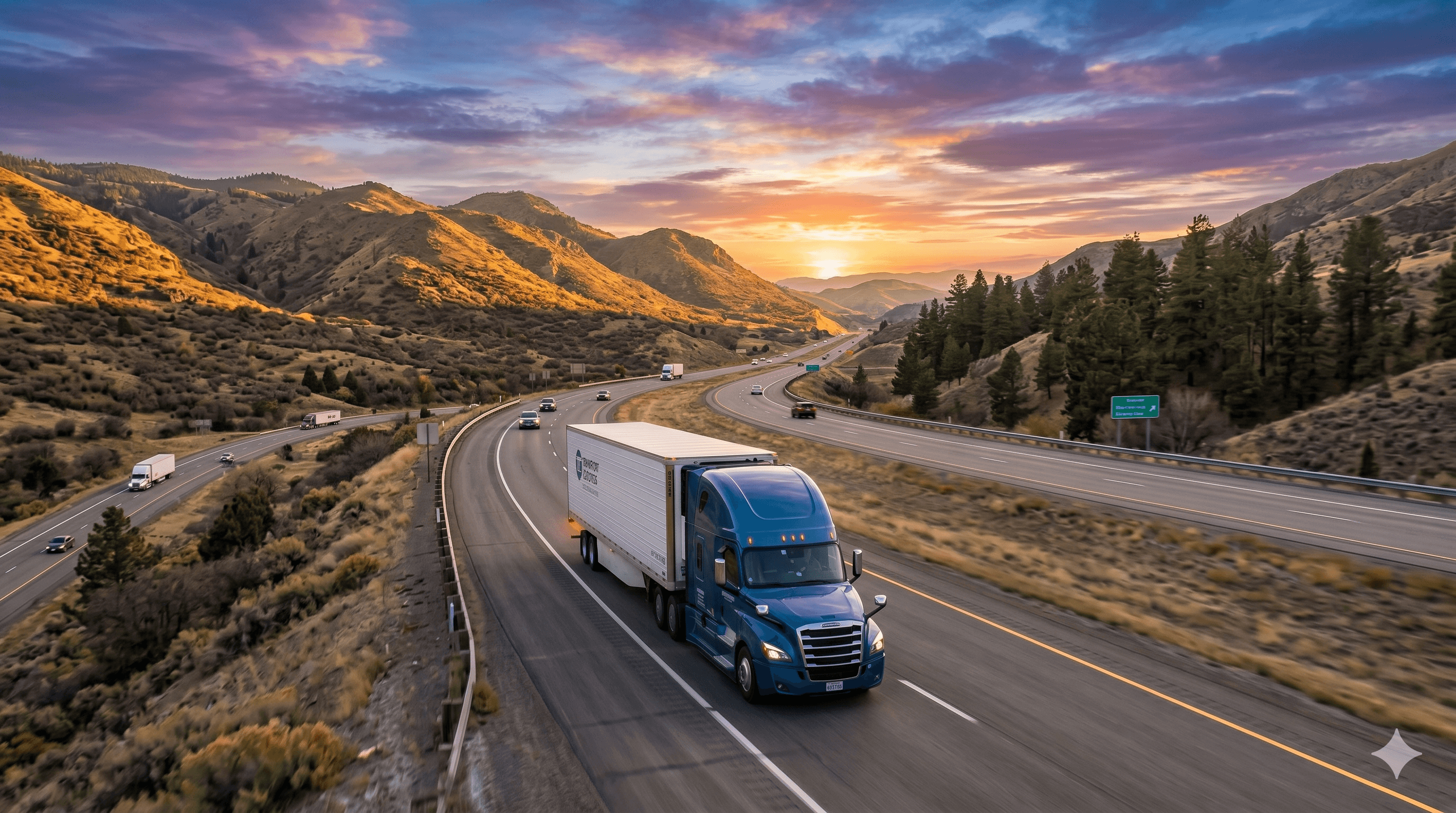 Class-8 tractor hauling a FIRST ELD trailer on a highway
