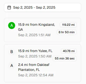 Trip History